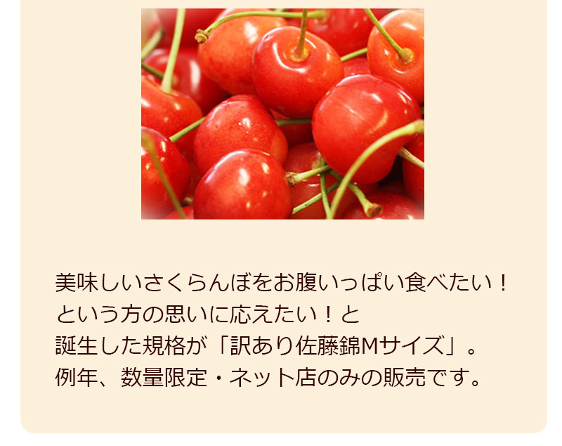 送料無料】訳あり Mサイズ秀撰佐藤錦バラ詰め1kg 【同梱不可】 ・訳あり佐藤錦 清川屋